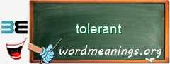 WordMeaning blackboard for tolerant